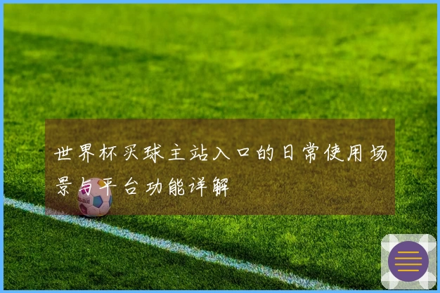 世界杯买球主站入口的日常使用场景与平台功能详解